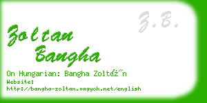 zoltan bangha business card